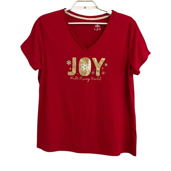 Disney Parks Walt Disney World Christmas Joy Vneck Tee - Picture 1 of 4